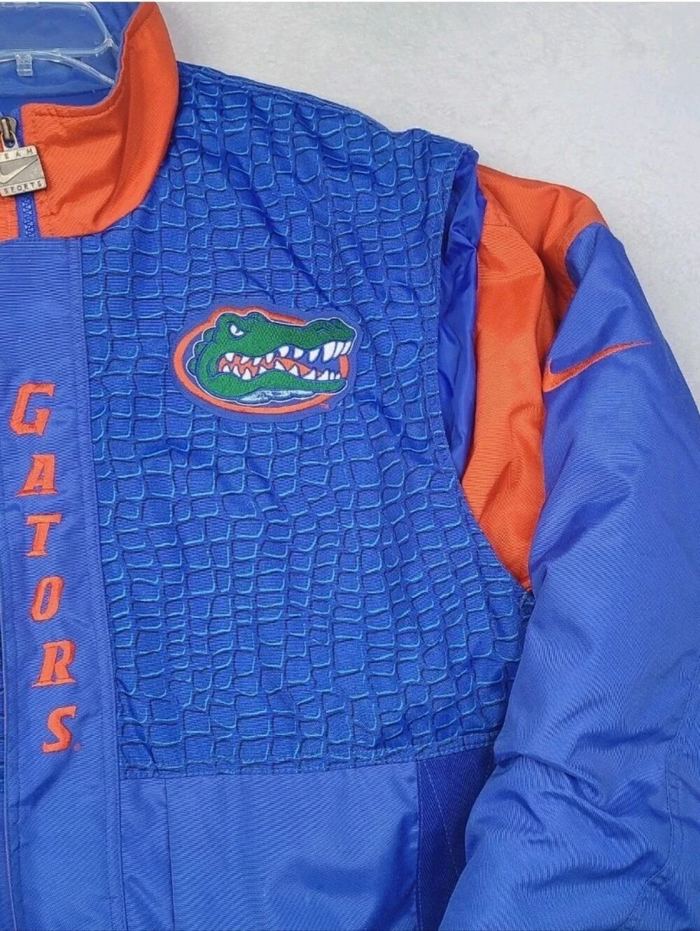 Vintage Nike Florida Gators Gator Skin Scales Print Puffer Jacket Mens XL RARE